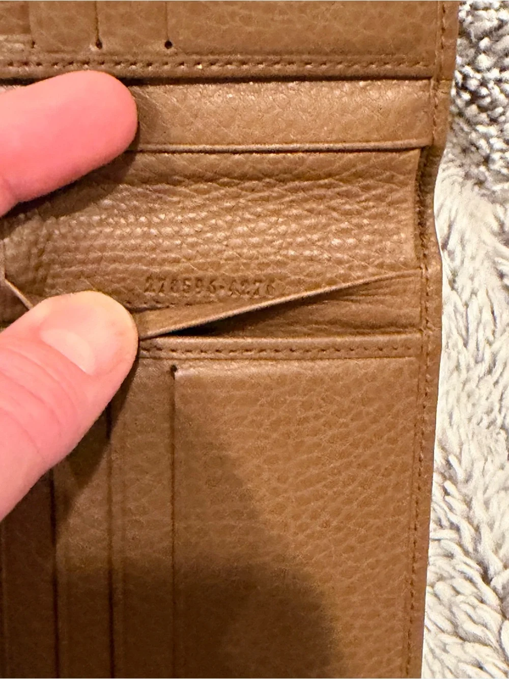 Gucci Brown Pebbled Leather Bifold Wallet